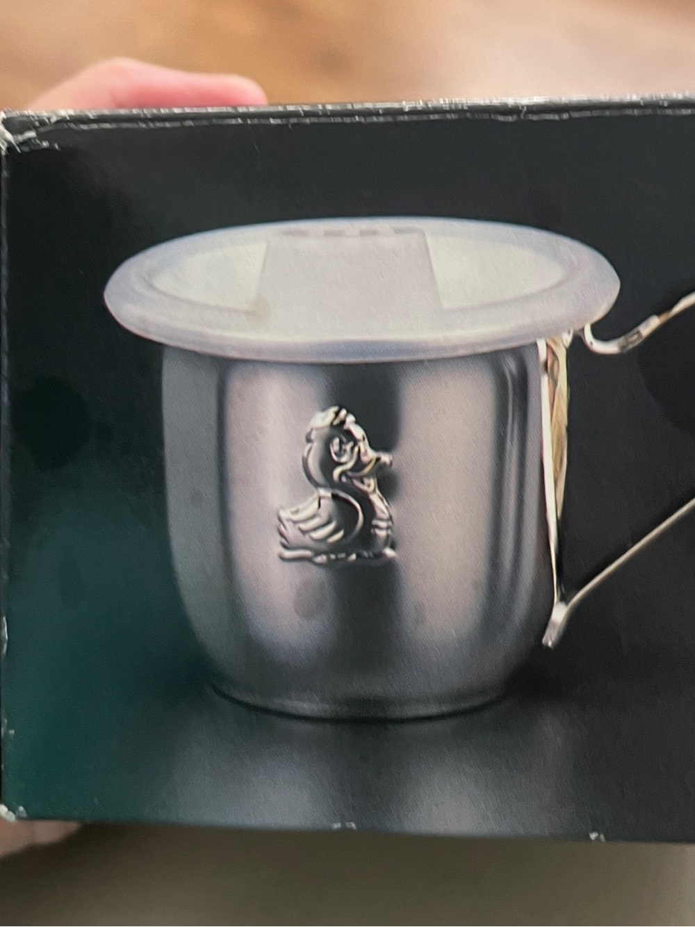 🩷🩵🩷🩵Silver plated Baby Cup with Duck Emblem - NWOT